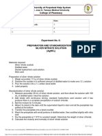 Experiment No. 6: Preparation and Standardization of Silver Nitrate Solution (Agno)