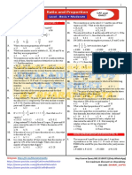 Answer Sheet of RATIO AND PROPORTION CLASS SHEET