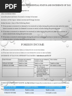 Relationship Between Residential Status and Incidence of Tax