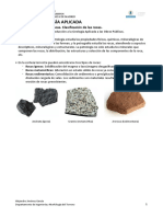 Tema 1: Petrología Aplicada: 1.1 Propiedades de Las Rocas. Clasificación de Las Rocas