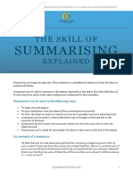 The Skill of Summarising Explained