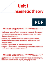 Unit I: Electromagnetic Theory