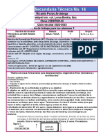 TEC 14 FICHA SEMANAL PARA LOS ALUMNOS 1er Grado No 3 2022-2023 Diagnóstico Físico I