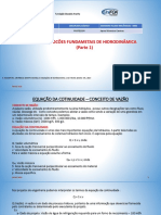 Cap 1 - Nocões Fundametais de Hidrodinâmica (Parte 1) : Fundação Oswaldo Aranha