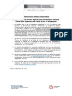 DIGESA Publica Versión Digitalizada (Formato) de Informe Técnico de Vigilancia de Salud de Los Trabajadores