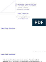 Higher Order Derivatives: 2nd Semester, 2022-2023