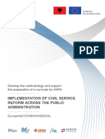 Implementation of Civil Service Reform Across The Public Administration