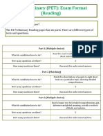 B1PET Exam Format Reading