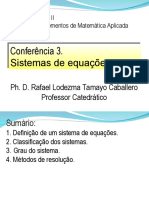 Conferência 3 Sistemas de Equações