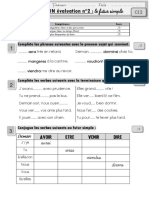 CONJUGAISON Évaluation N°2:: Le Futur Simple