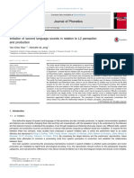 Imitation of Second Language Sounds in Relation To L2 Perception and Production