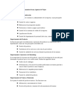 Funciones de Los Departamentos de Una Agencia de Viajes