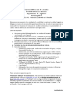 Universidad Nacional de Colombia Facultad de Ciencias Humanas Departamento de Lingüística Sociolingüística TAREA # 2. Variación Dialectal en Colombia