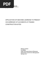 Application of Machine Learning To Predict Occurrence of Accidents at Finnish Construction Sites