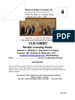 Cle/Gmrc: Weekly Learning Guide