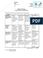 Essay Rubric