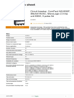 Product Data Sheet: Circuit Breaker, Compact Nsx630F, 36Ka/415Vac, Micrologic 2.3 Trip Unit 630A, 3 Poles 3D