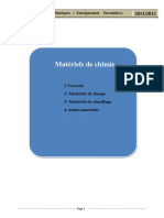 Matériels de Chimie: 1-Verrerie 2-Matériels de Dosage 3 - Matériels de Chauffage 4-Autres Matériels