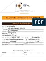 Dossier de Candidature ISM ONLINE