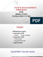 Maintenance Management Program: FOR Irrigation Infrastructure