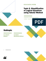 Topic 5. Simplification of Logical Equations Using Tabular Method