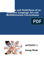 Principles and Guidelines of An Effective Language Art and Multiliteracies Curriculumn