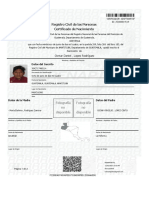 Registro Civil de Las Personas Certificado de Nacimiento: Osmar Daniel, Lopez Rodríguez