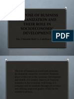 Purpose of Business Organization and Their Role in Socioeconomic Development