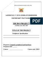 Micro Project: Ajeenkya D. Y. Patil School of Engineering (Second Shift Polytechnic)