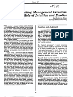 Making Management Decisions The Role of Intuition and Emotion