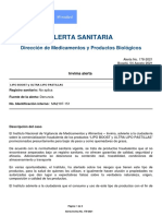 Alerta Sanitaria: Dirección de Medicamentos y Productos Biológicos