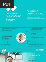 Psicología Organizacional: Docente Mg. José Armando Chirinos Antezana