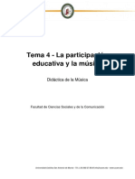 Tema 4 - La Participacion Educativa y La Musica