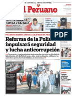 El Peruano: Reforma de La Policía Impulsará Seguridad y Lucha Anticorrupción