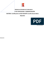 Facultad de Contaduria Y Administración MATERIA: Certificación de ISOS DOCENTE: Carrillo García María Alejandra