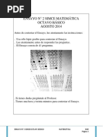 Ensayo Simce Matemática Octavo Básico Agosto 2014