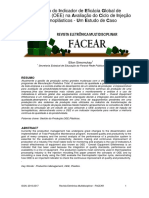 Utilizacao Do Indicador de Eficacia Global de Equipamentos Oee Na Avaliacao Do Ciclo de Injecao de Termoplasticos Um Estudo de Caso