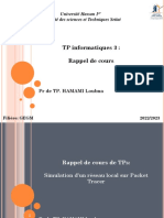 TP Informatiques 3: Rappel de Cours: Université Hassan 1 Faculté Des Sciences Et Techniques Settat