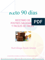 Reto 90 Días: Recetaro de Postres Saludables Y Faciles de Hacer