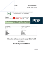 Abandon de L'exode Rurale Au Profit d'AGR Porteuse. Cas de Seydou DIAKITE