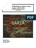 Families of Monterrey, Nuevo Leon, Mexico 1667-1691: August 2020