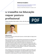 BANDONI, F. o Trabalho Na Educação Requer Postura Profissional (Nova Escola)