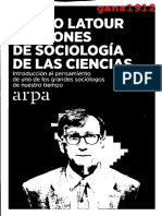 Bruno Latour Lecciones de Sociología de Las Ciencias