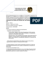 Propuesta Concurso de Poesía en Ocasión Del Día Internacional de La Luz