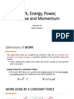 PHYSICS - Work, Energy, Power, and Momentum