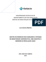 Universidade Estácio de Sá Departamento de Pós-Graduação Gestão de Manutenção de Aeronaves