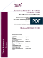 La Responsabilité Civile de L'arbitre: Matthieu MOREAU-CUCCHI