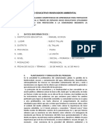 Proyecto Educativo Innovador Ambiental: I. Datos Informativos