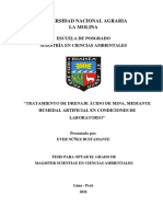 "Tratamiento de Drenaje Ácido de Mina, Mediante Humedal Artificial en Condiciones de Laboratorio