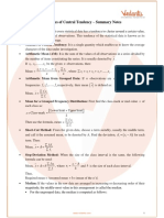 Measures of Central Tendency - Summary Notes: XX X Be The Given X X X X X